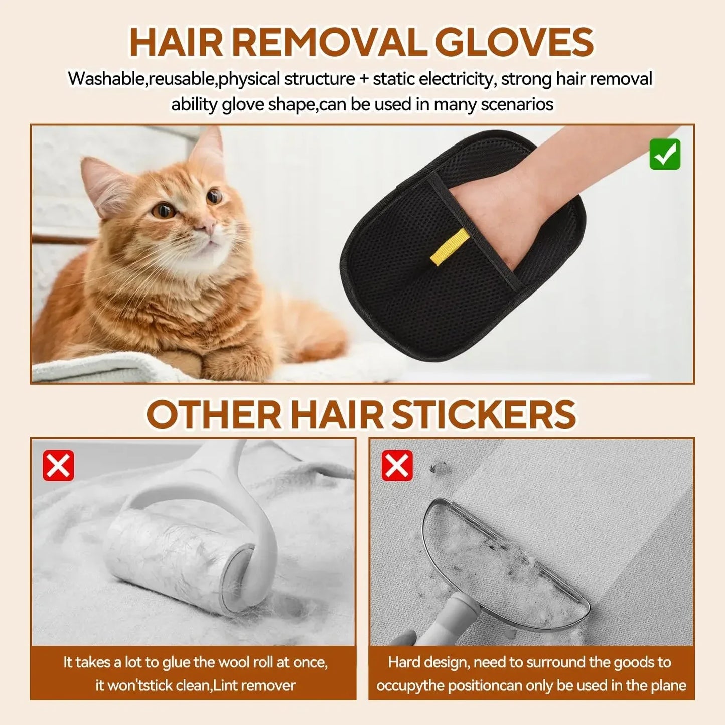 Fur-Free Pet Grooming Gloves