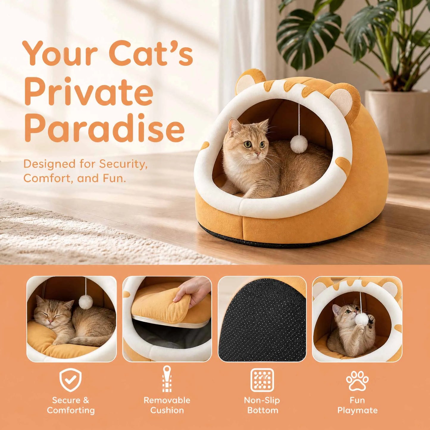 Cozy Cat Cave Bed